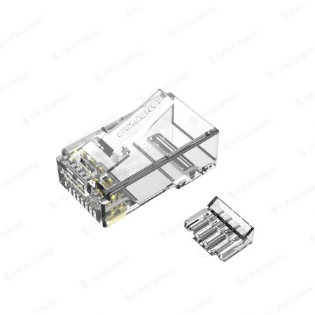 Cat6 UTPקונקטור RJ45עם הכנס 4 למעלה / 4 למטה - קטגוריה 6 UTPקונקטור RJ45עם הכנס 4 למעלה / 4 למטה